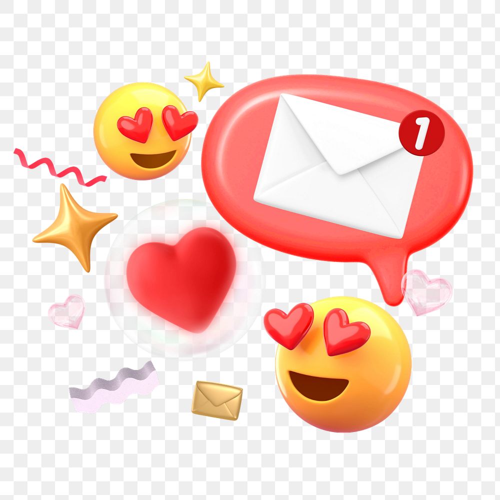 Online dating  emoticon 3D sticker