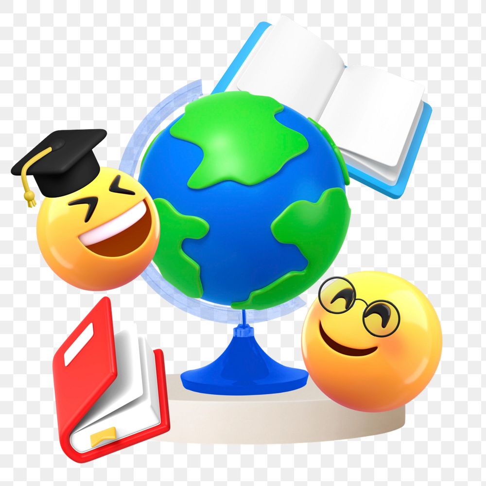 Education emoticon 3D sticker