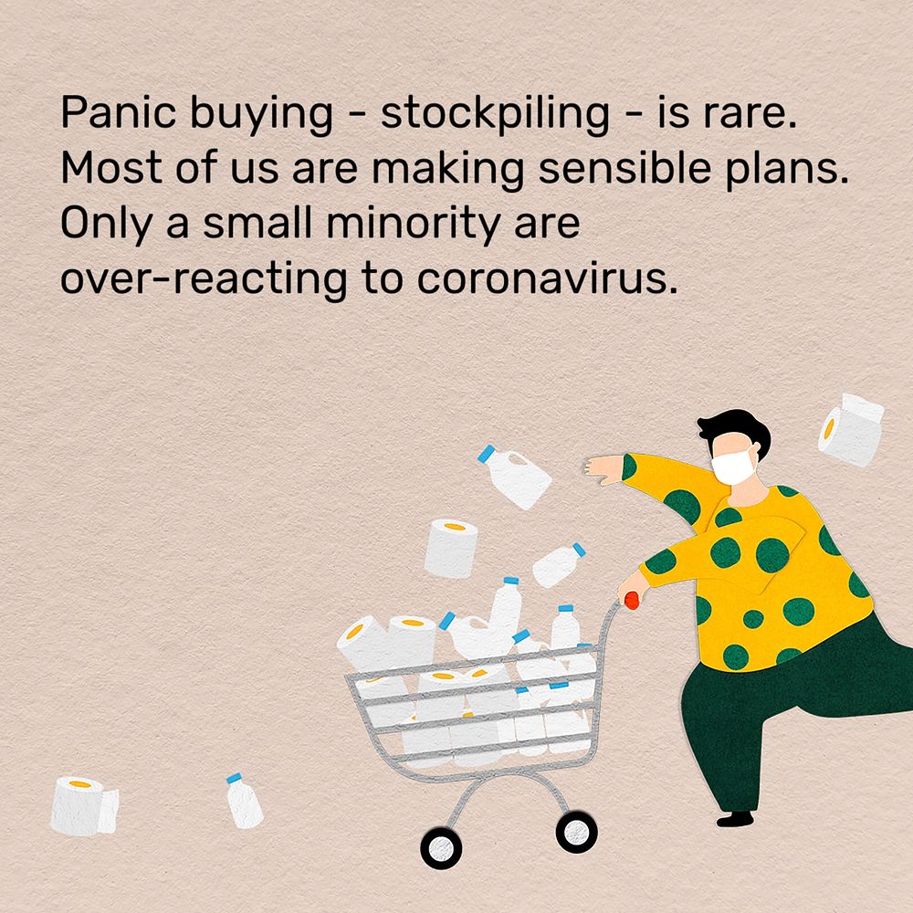 Pandemic panic buying Instagram post template, editable design