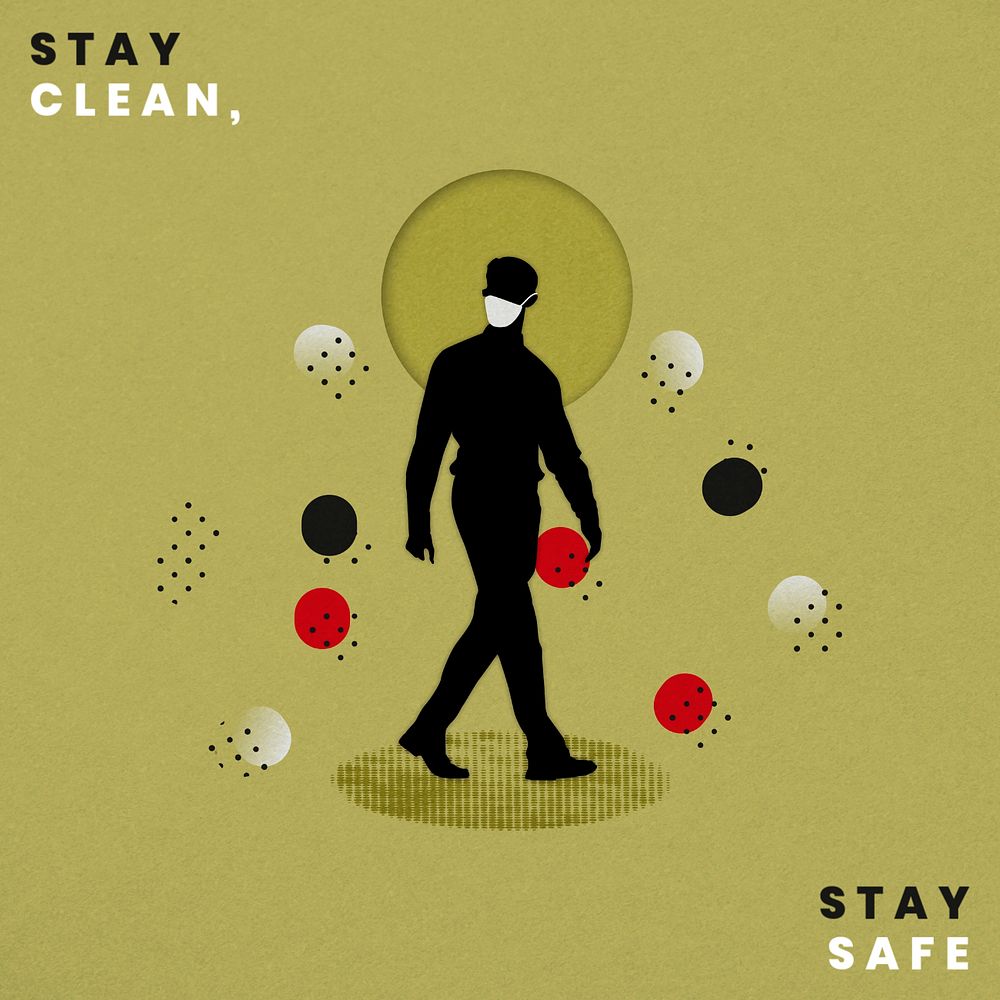 Stay safe Instagram post template, editable design