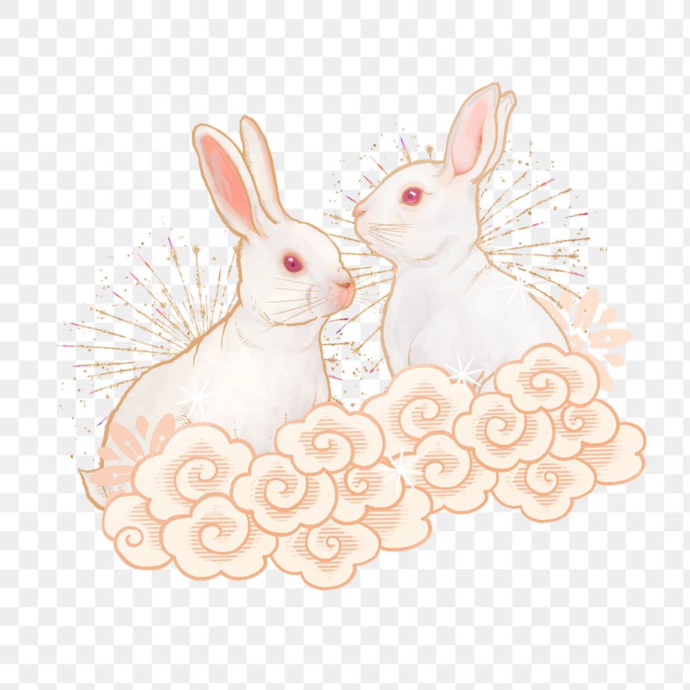 Year of Rabbit, Chinese zodiac animal in oriental style, editable design