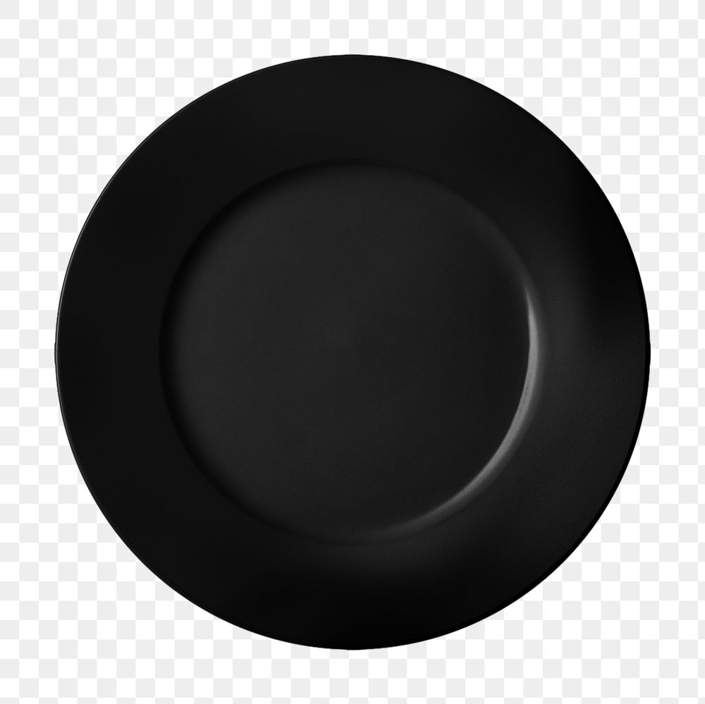 Black dinner plate mockup element, customizable design