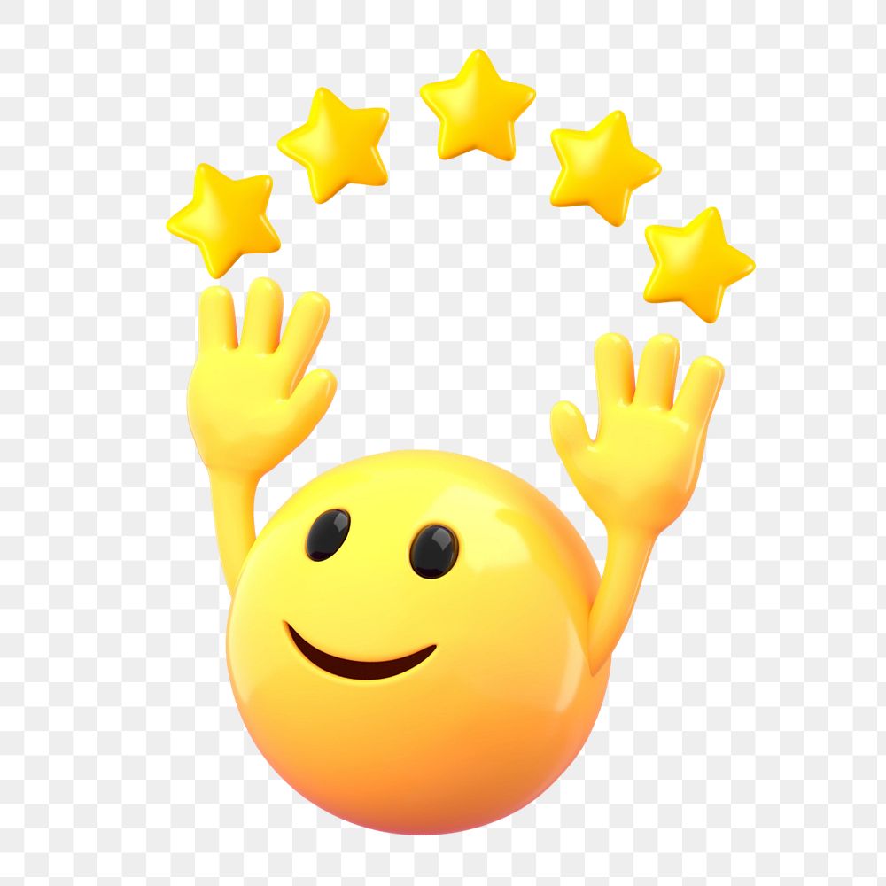 Star ratings  sticker, 3D emoticon editable design