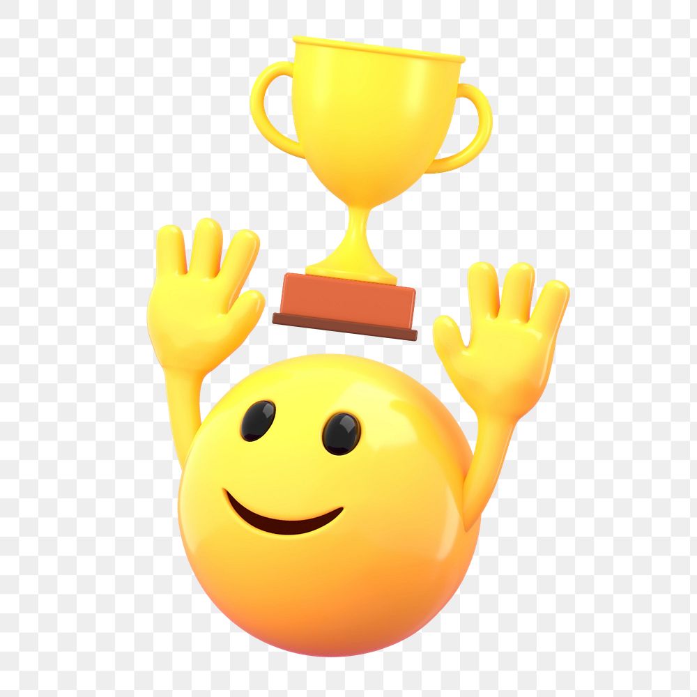 Champion emoji  sticker, 3D emoticon editable design