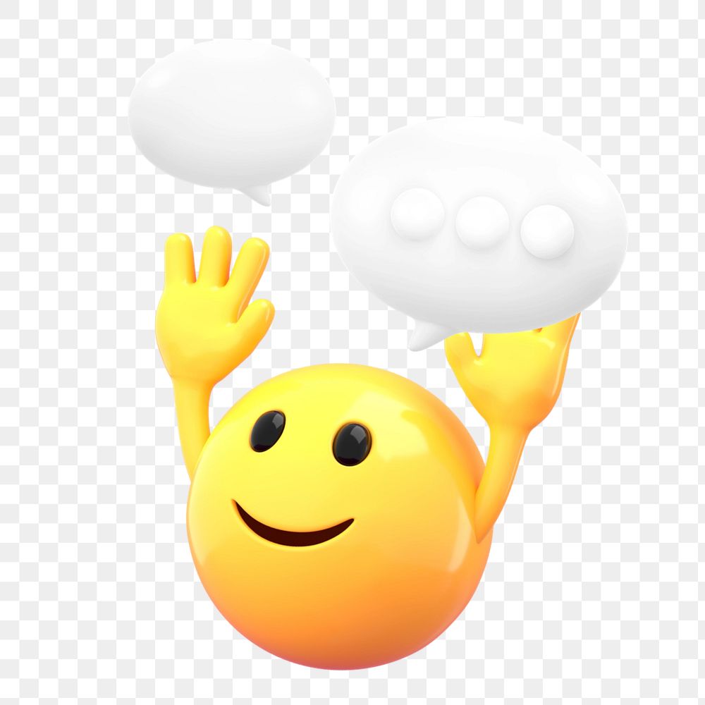 Chatting emoji  sticker, 3D emoticon editable design