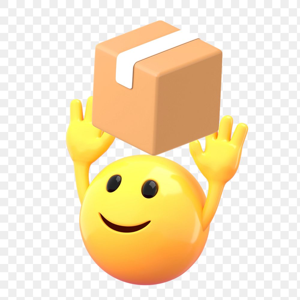 Logistics emoji  sticker, 3D emoticon editable design