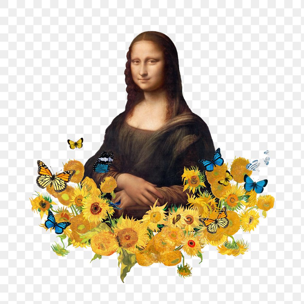 Mona Lisa sticker, Leonardo da Vinci's artwork mixed media editable design. Remixed by rawpixel.