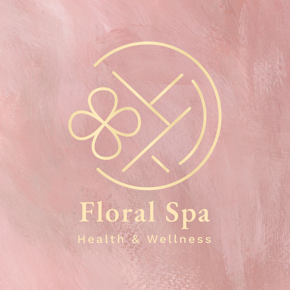 Spa center editable logo template, watercolor design