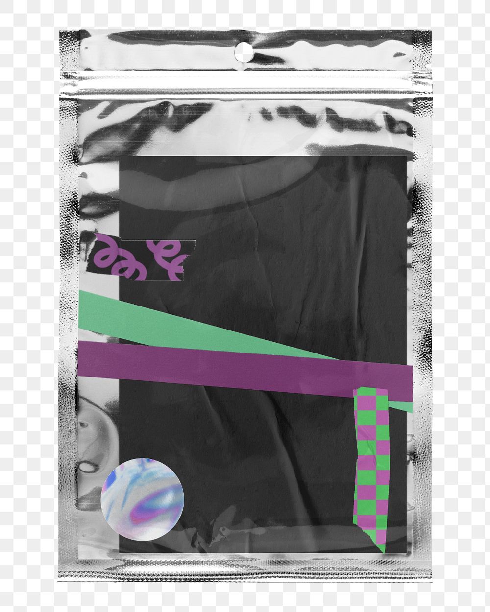 Product packaging bag mockup element, customizable design