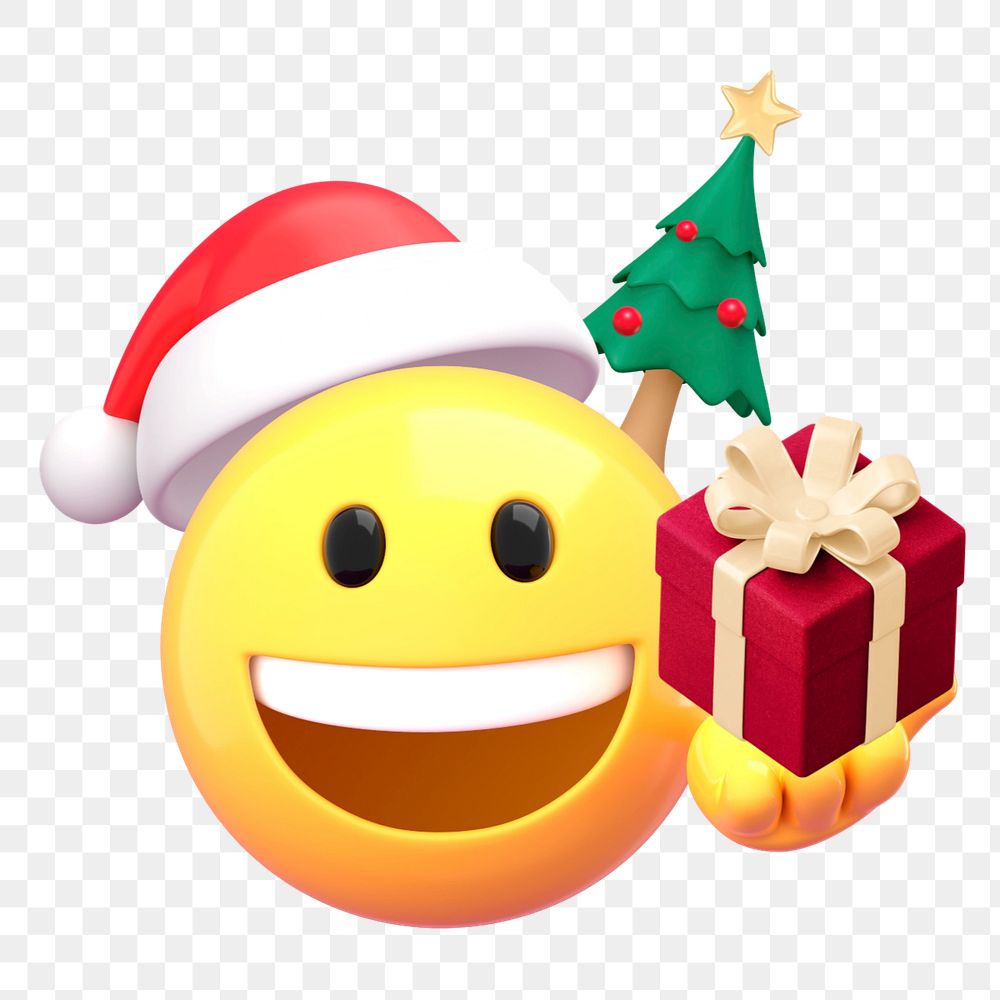 Christmas emoji  sticker, 3D emoticon editable design