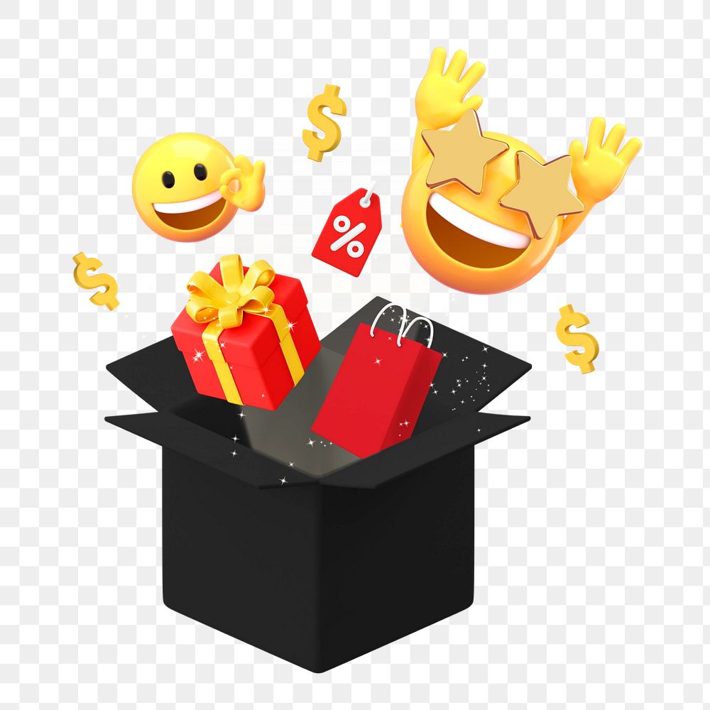 Sale emoji  sticker, 3D emoticon editable design