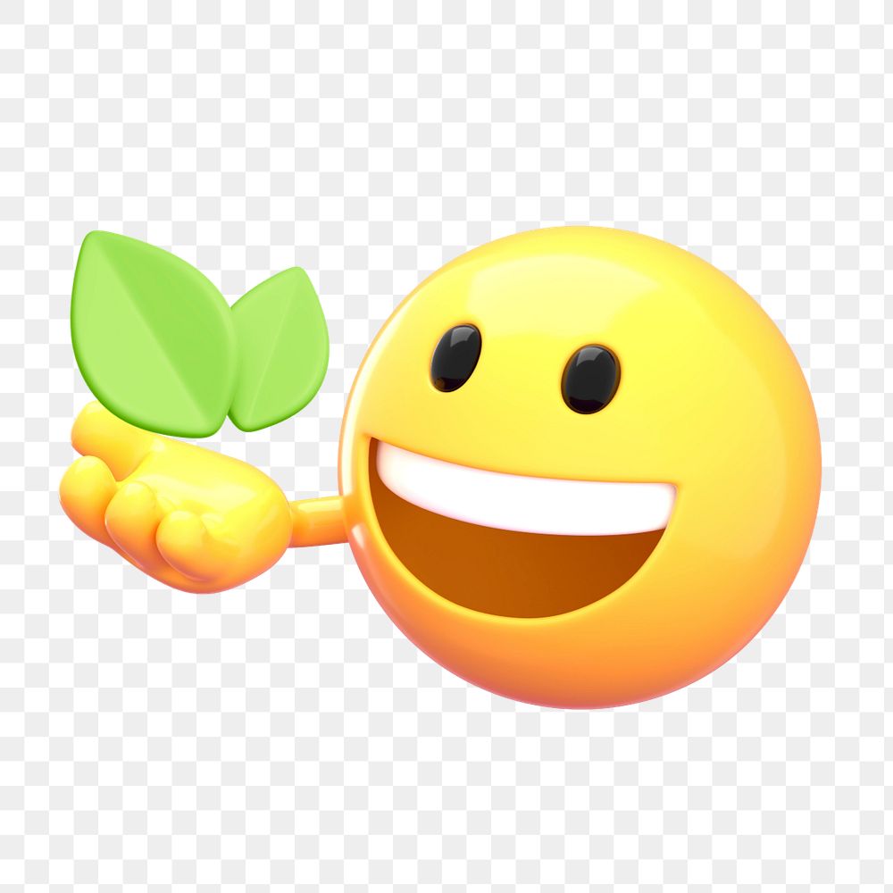 Reforestation emoji  sticker, 3D emoticon editable design