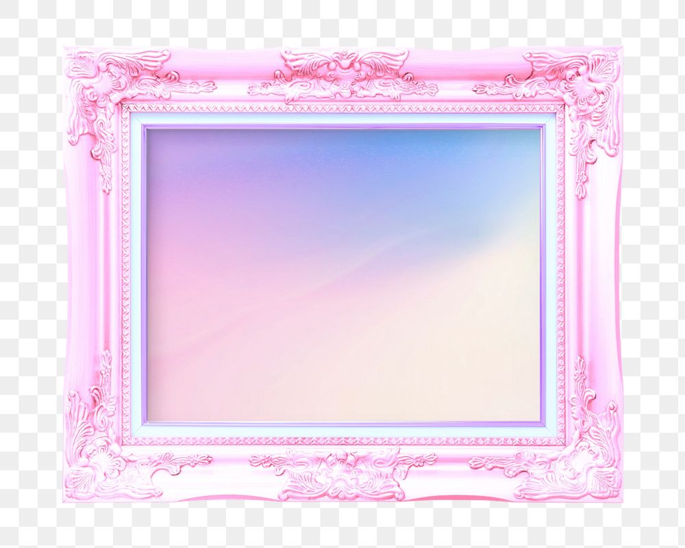 Pink vintage photo frame mockup element, editable design