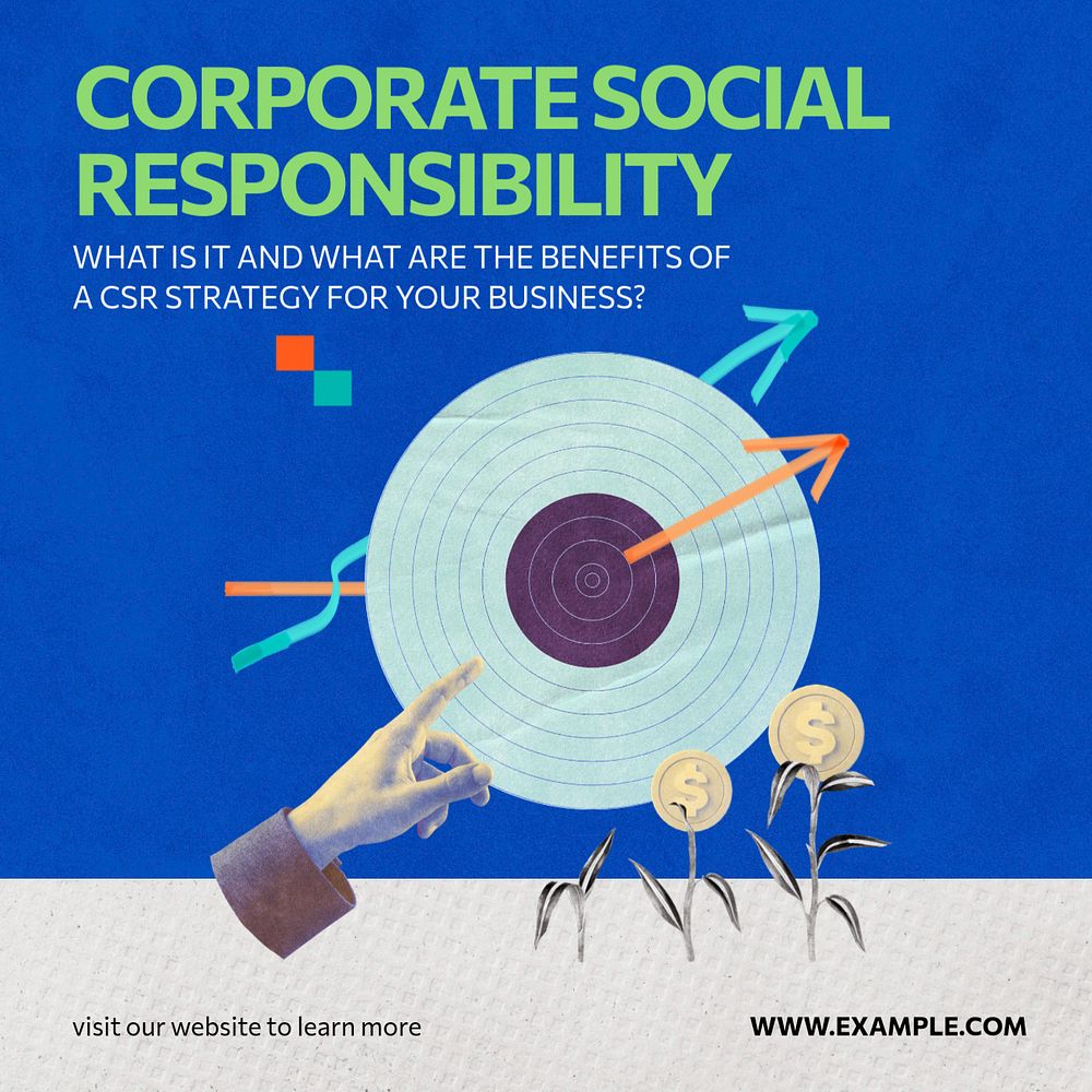 Corporate social responsibility Instagram post template, editable social media ad