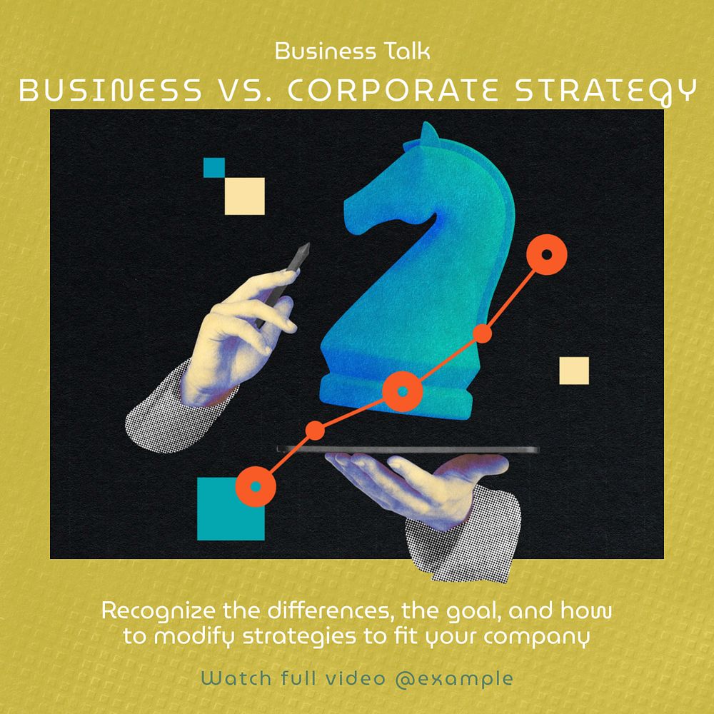 Corporate strategy Instagram post template, editable social media ad