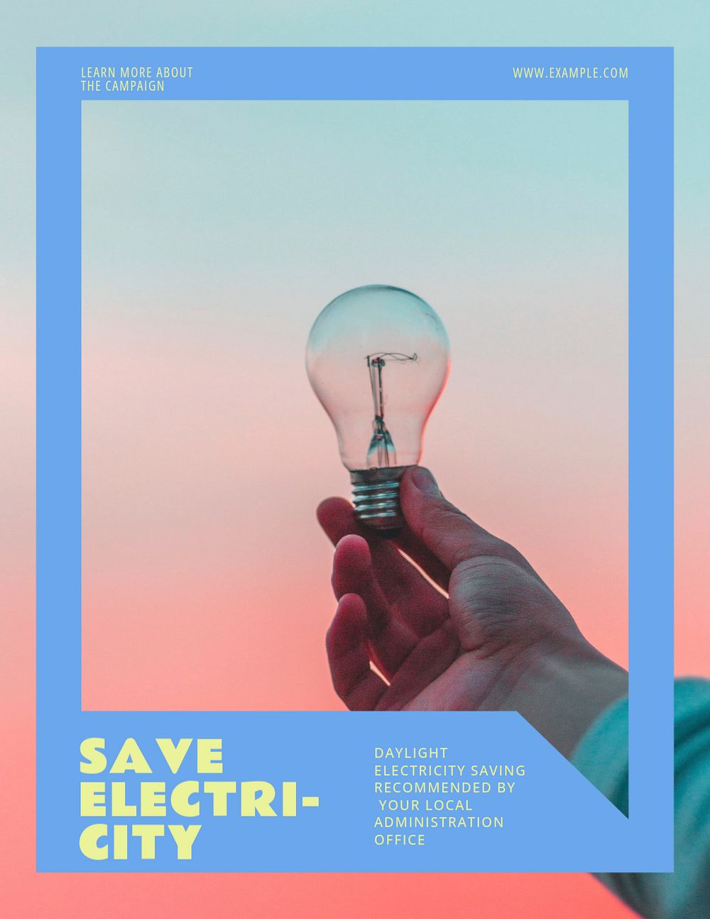 Save electricity flyer template, editable text