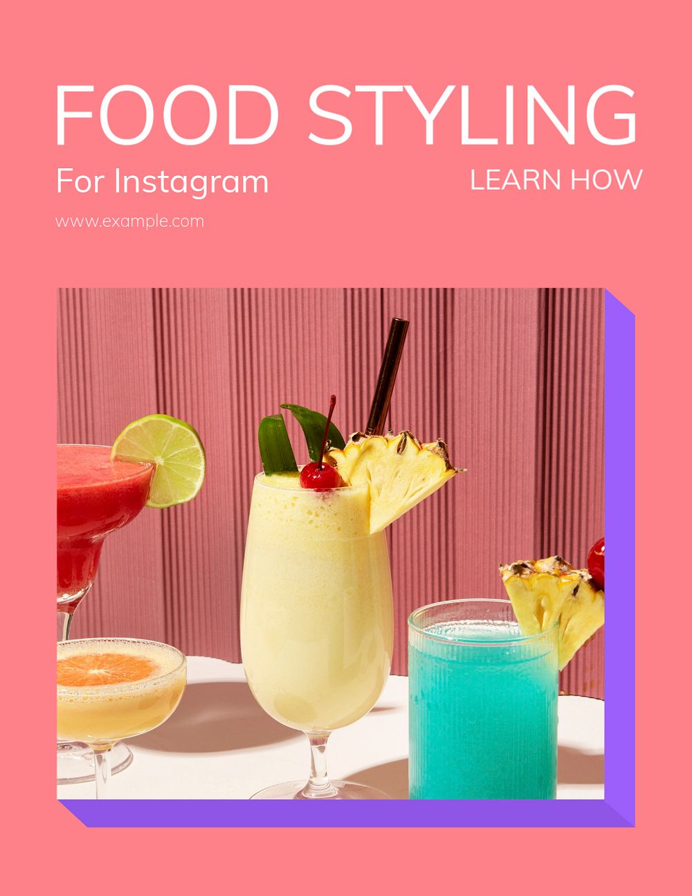 Food styling flyer template, editable text