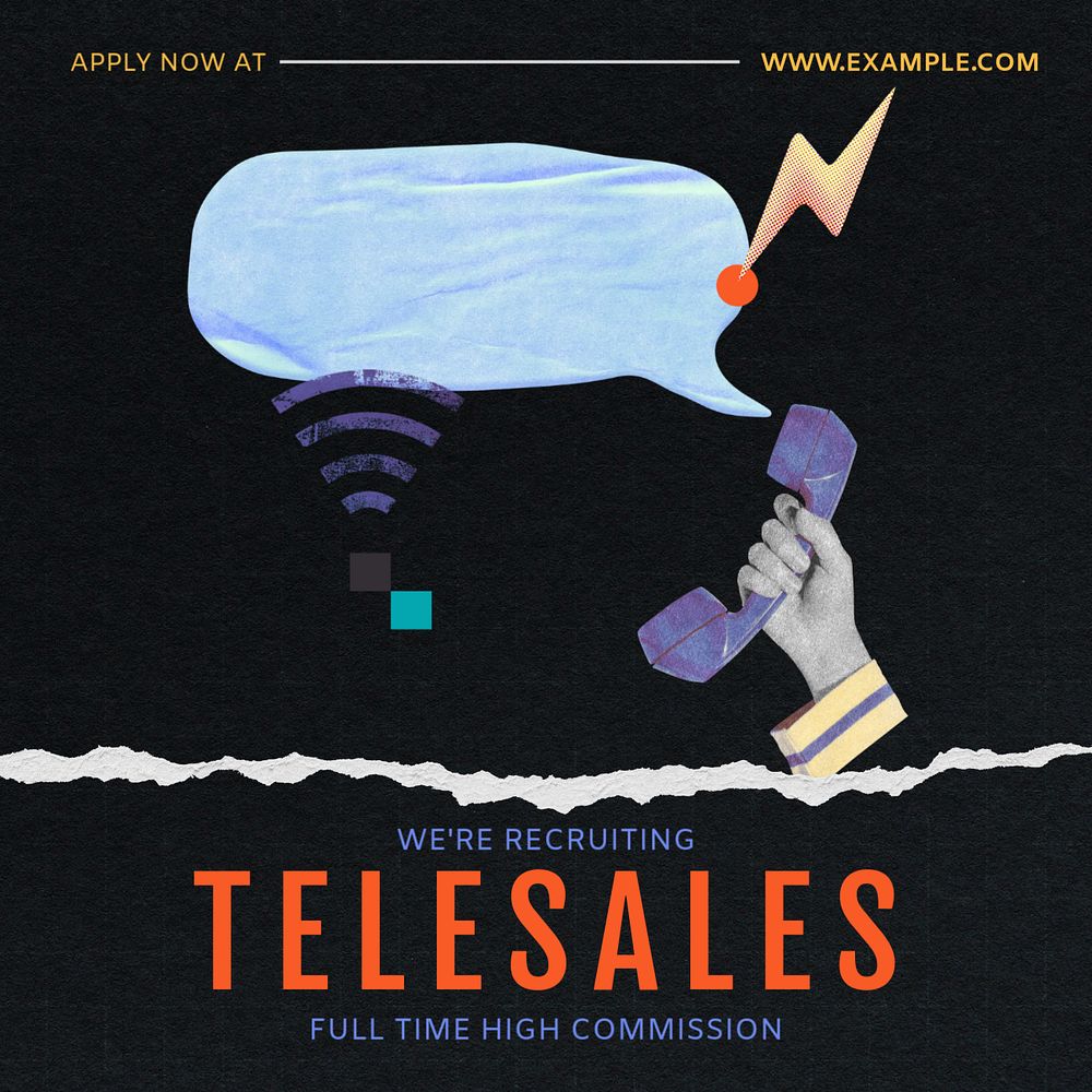 Telesales Instagram post template, editable social media ad