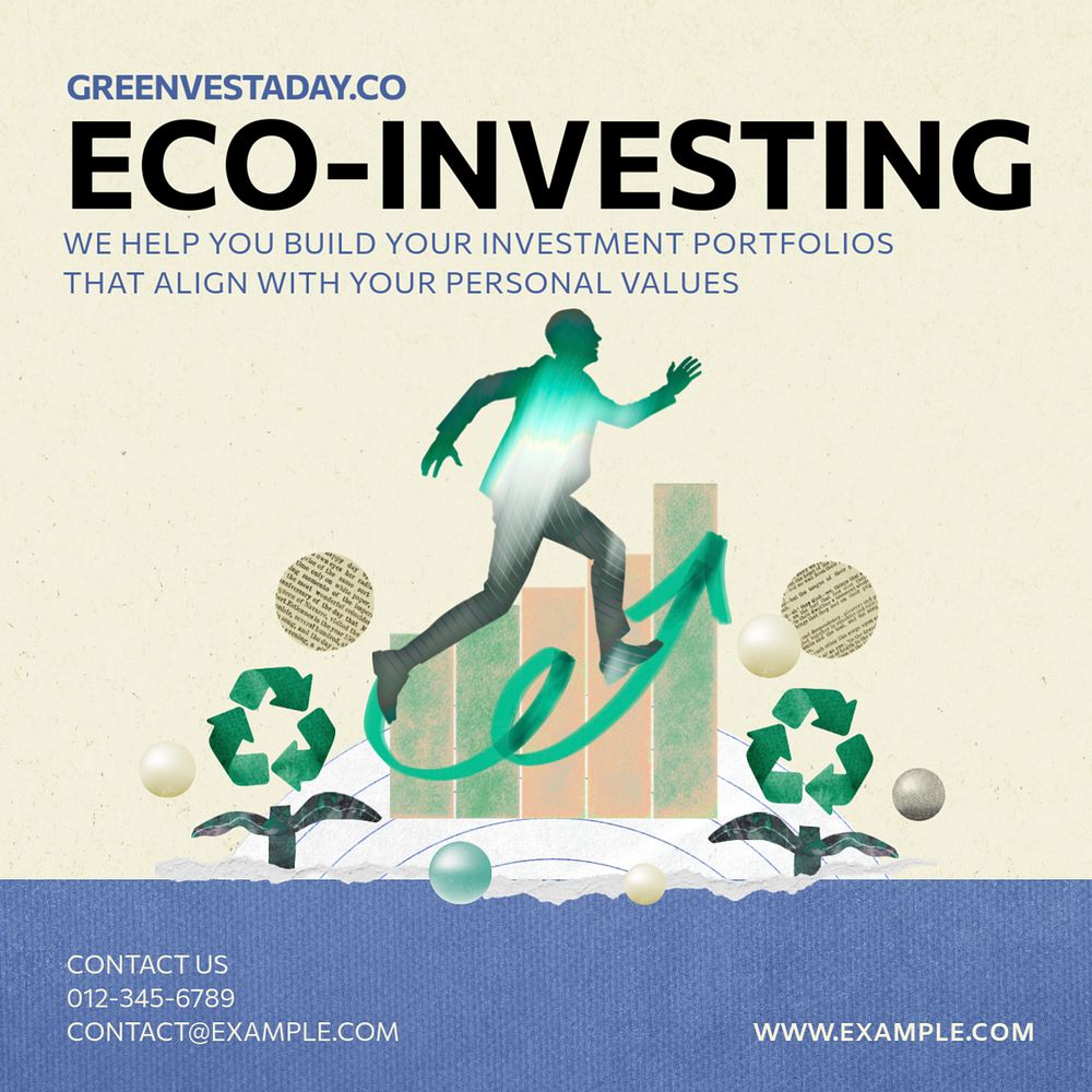 Eco-investing Instagram post template, editable social media ad