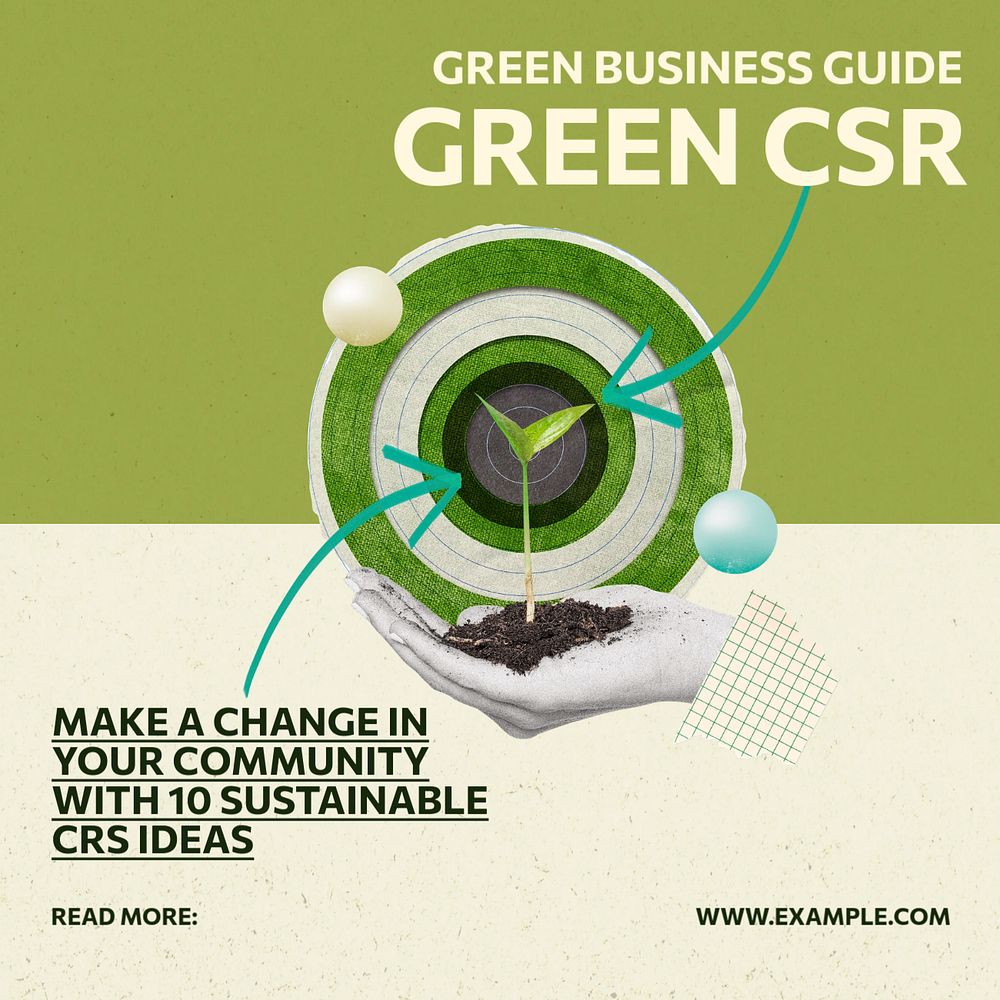 Green CSR Instagram post template, editable social media ad