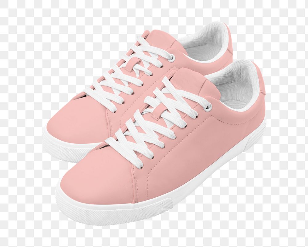 Pink sneakers mockup element, editable footwear