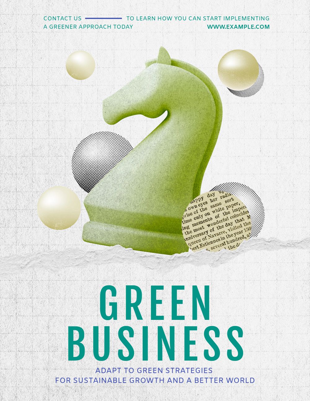 Green business flyer template, editable advertisement