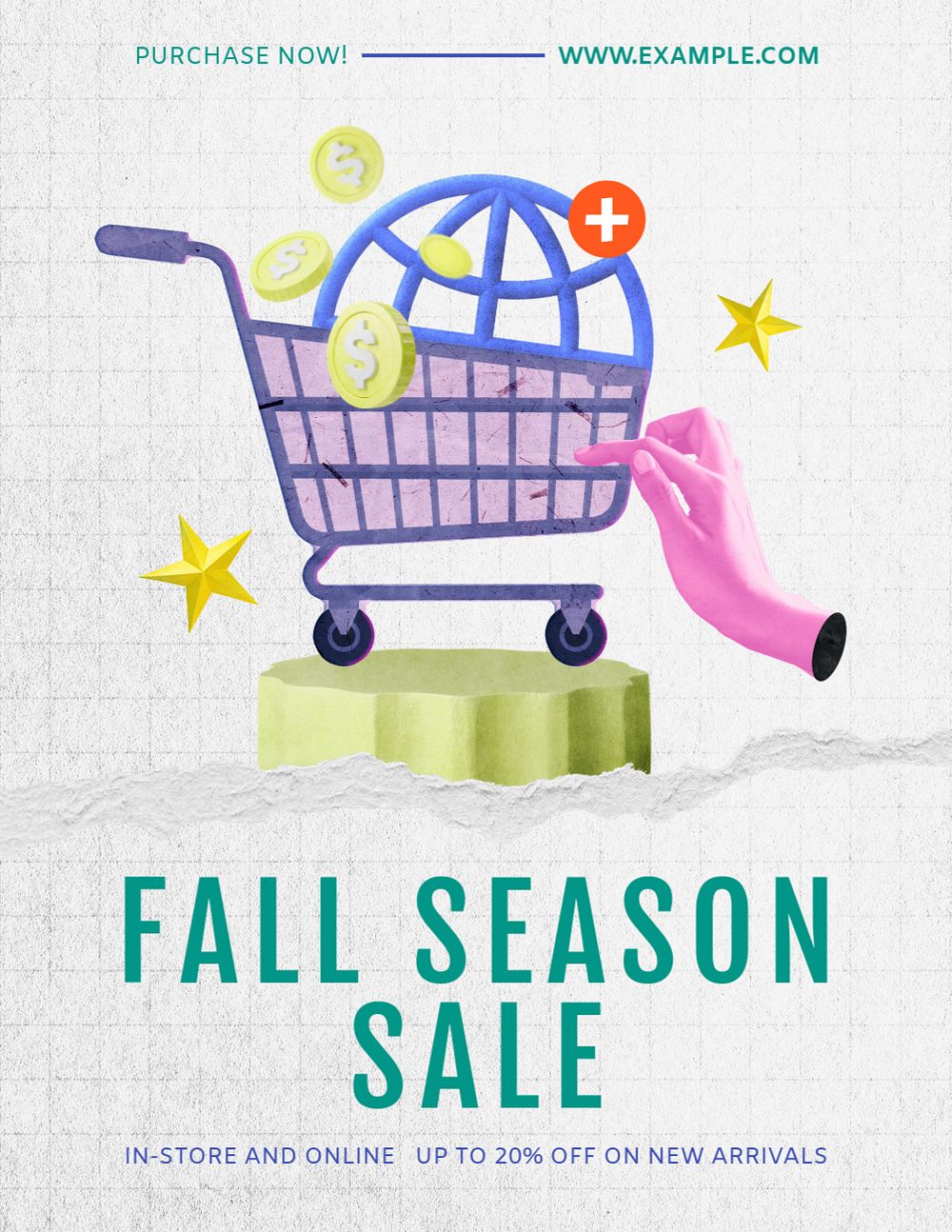 Fall season promotion flyer template, editable advertisement