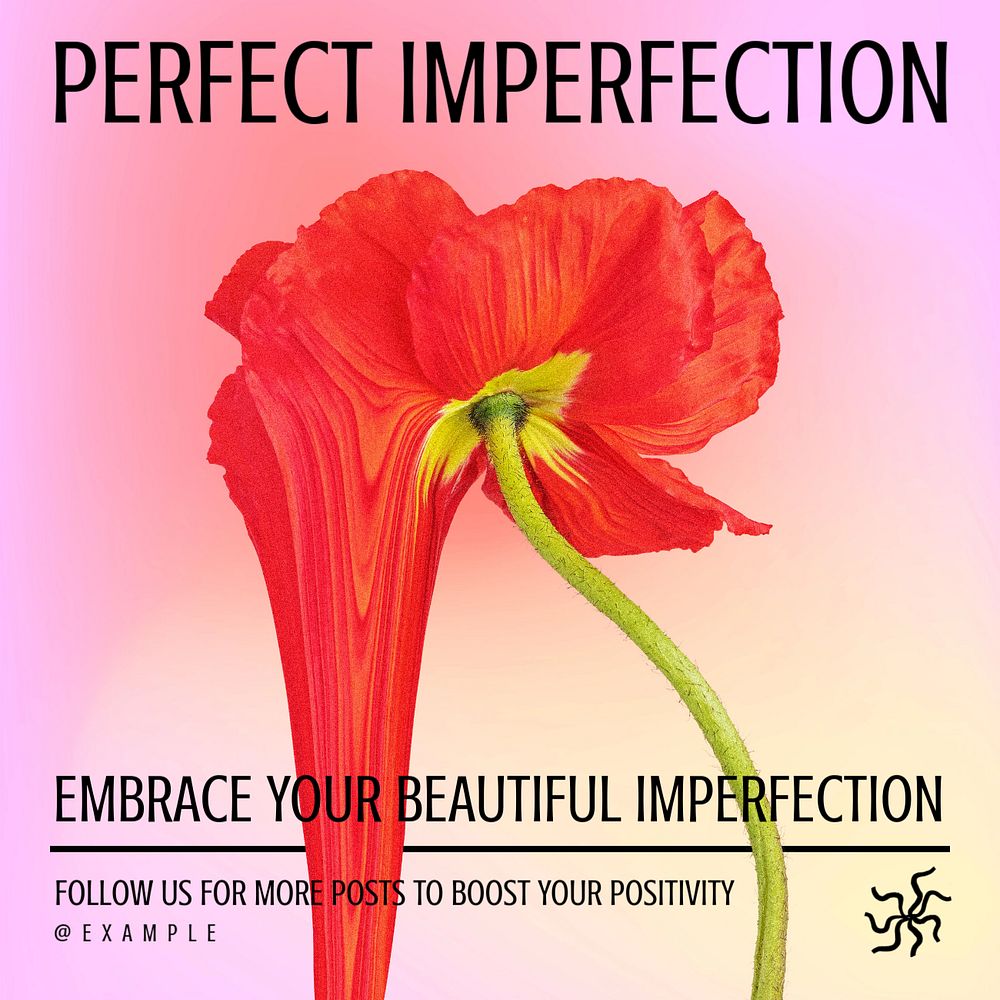 Perfect imperfection Facebook ad template, editable text & design