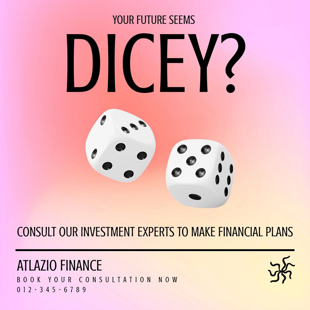 Dicey future Facebook ad template, editable text & design