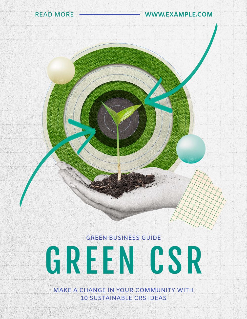 Green CSR flyer template, editable advertisement