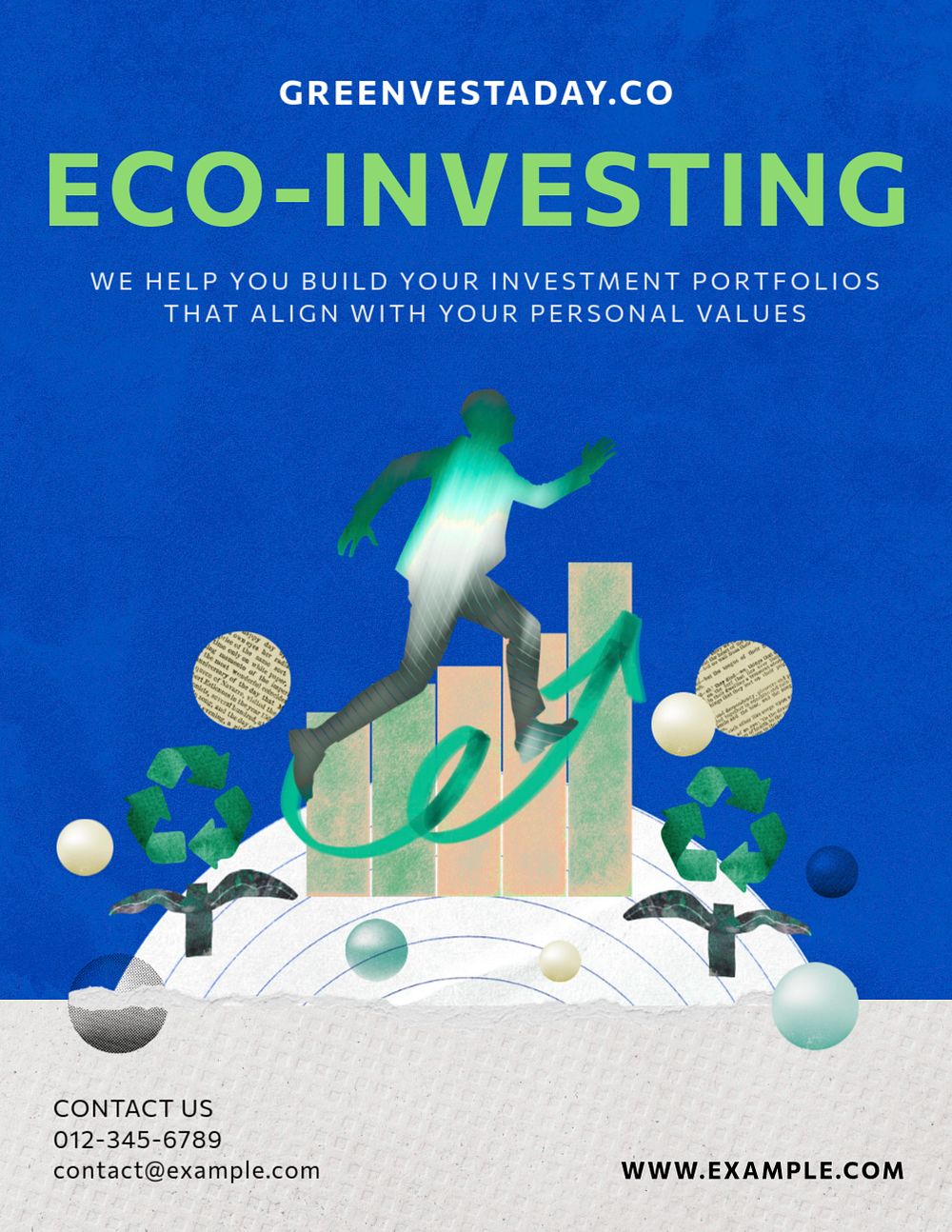 Eco-investing flyer template, editable advertisement