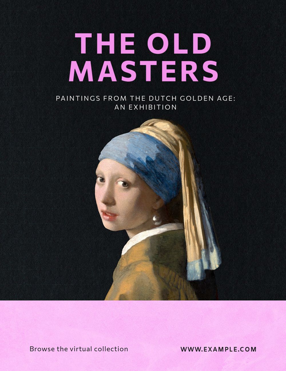 Old masters flyer template, editable advertisement