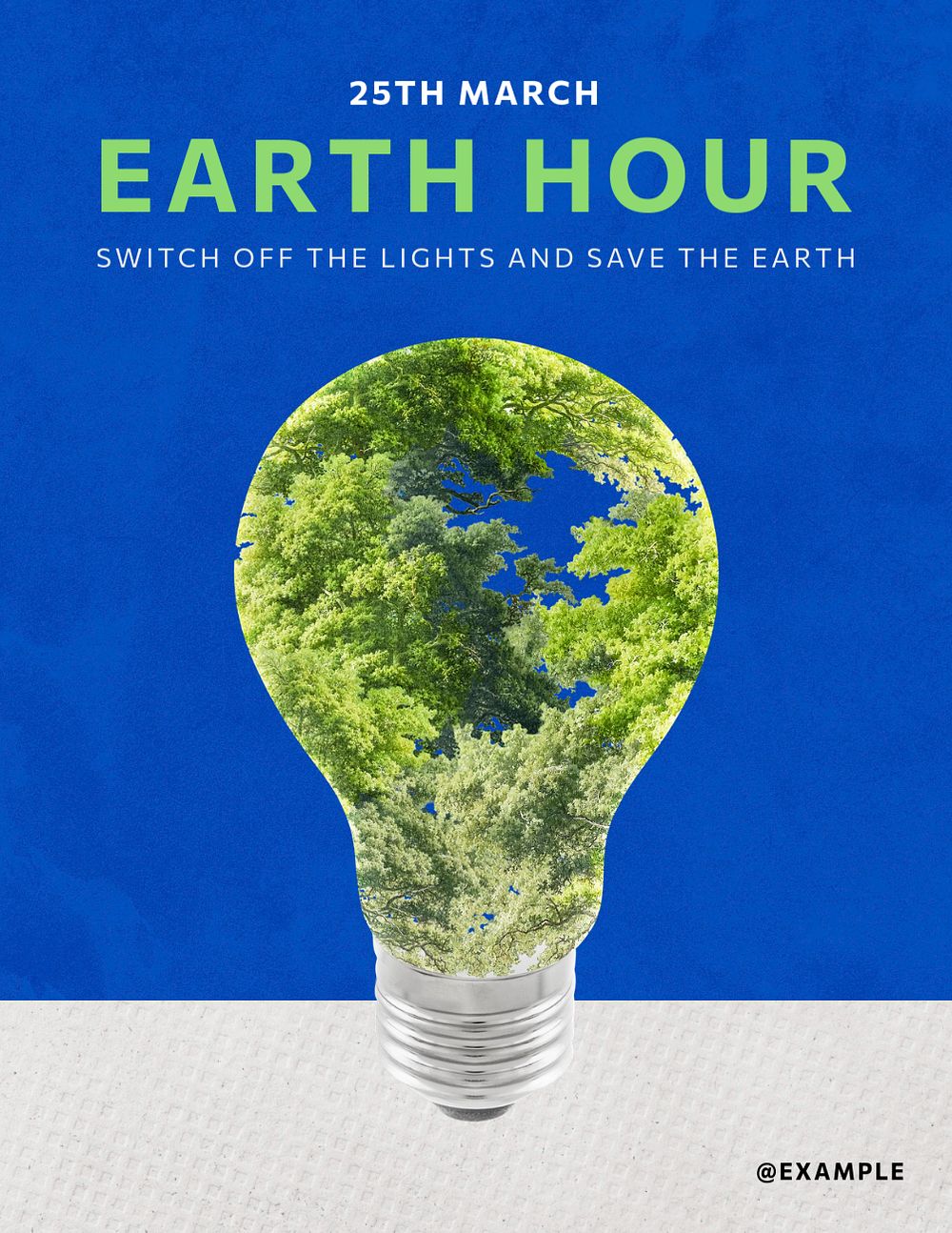 Earth hour flyer template, editable advertisement