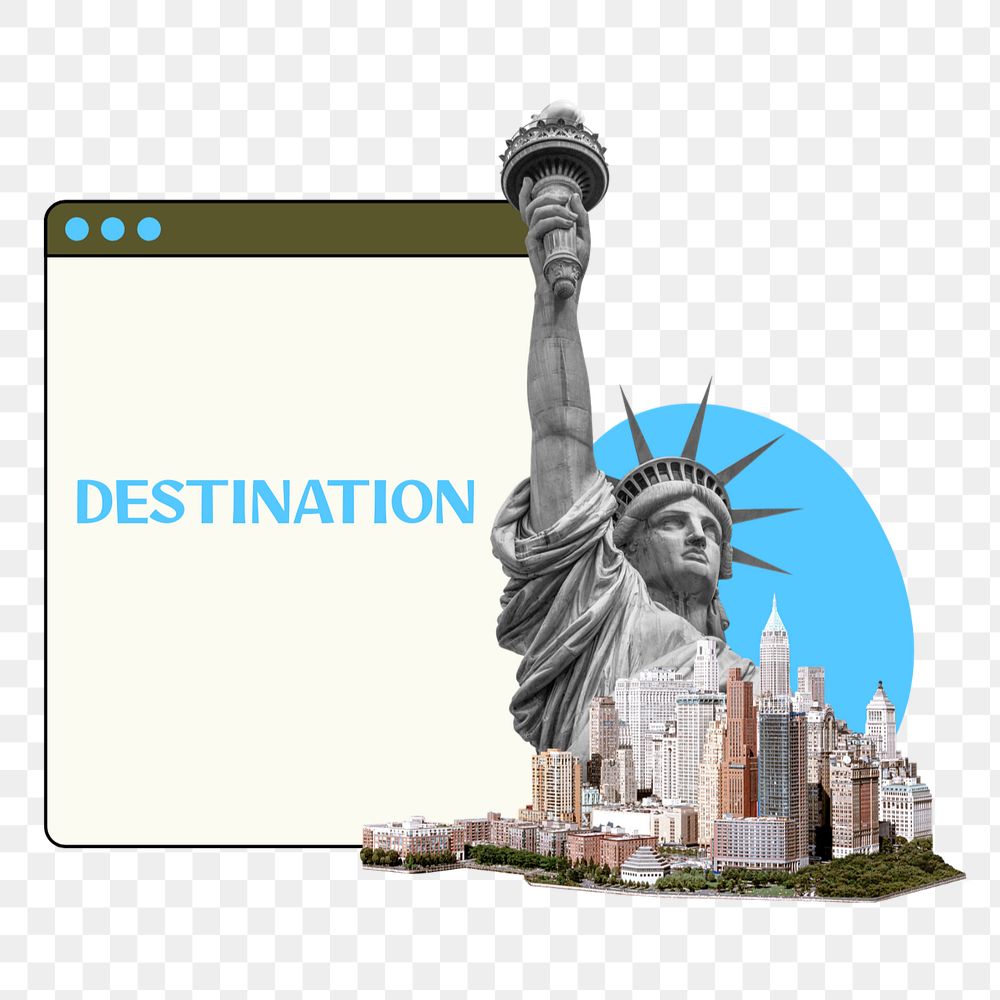 Destination  word sticker typography, editable design