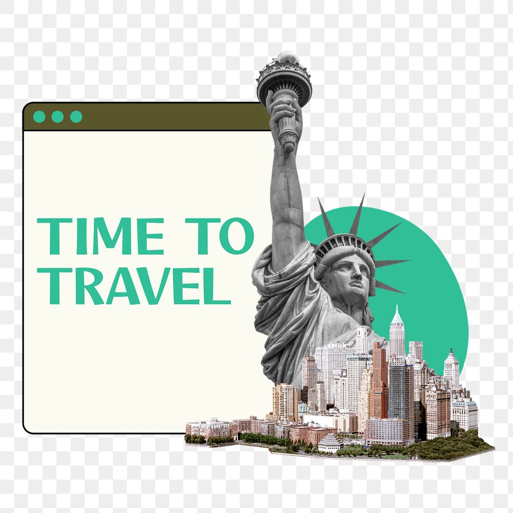 Time to travel  word sticker typography, editable design