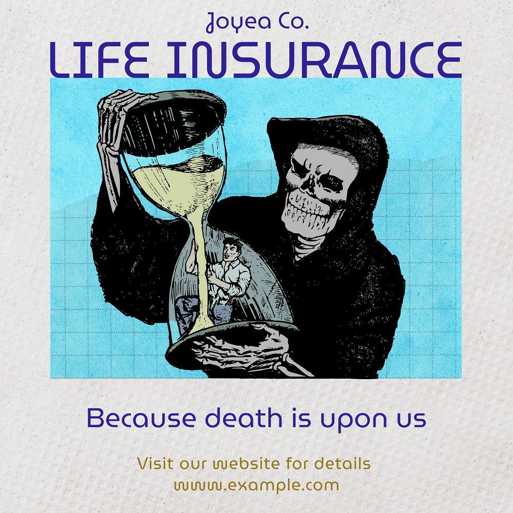 Life insurance Instagram post template, editable social media ad