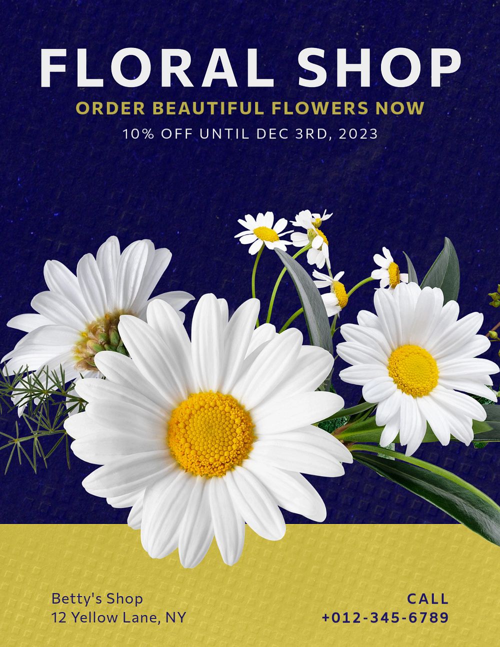 Florist flyer template, editable advertisement