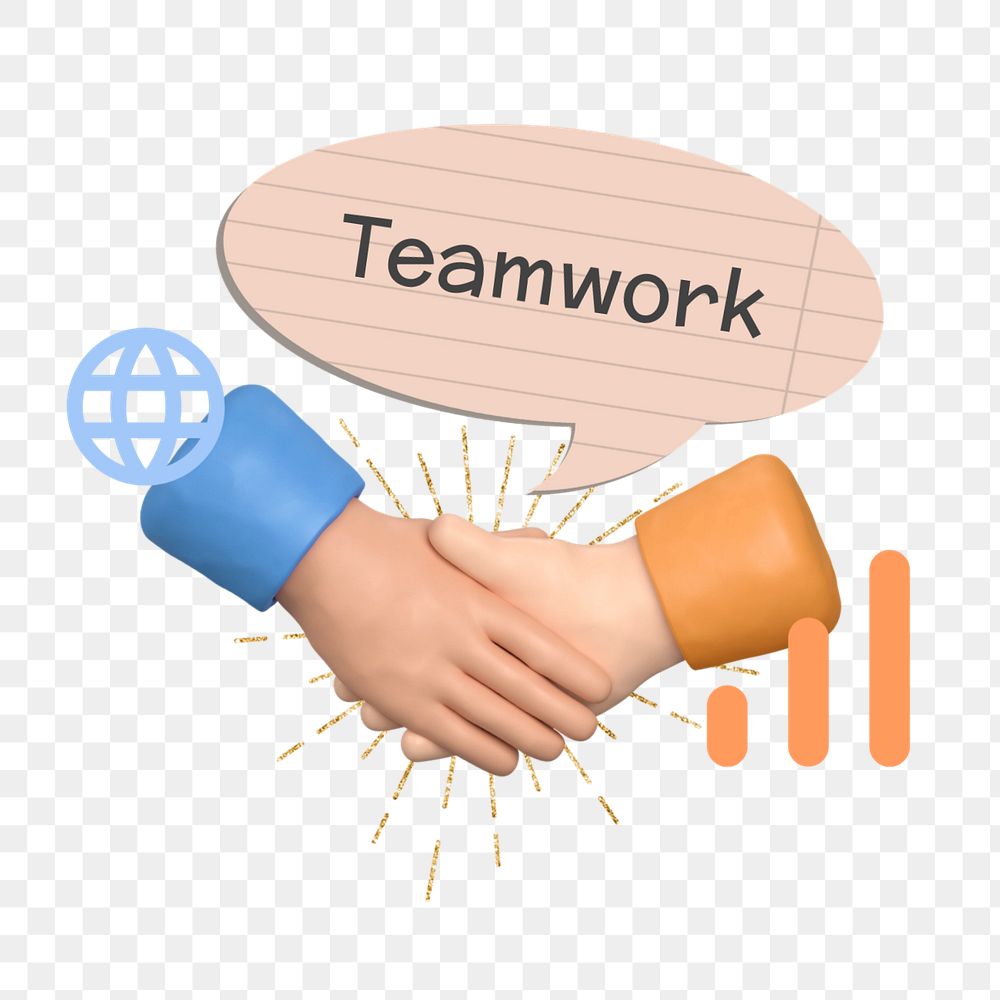 Teamwork  word sticker typography, editable design