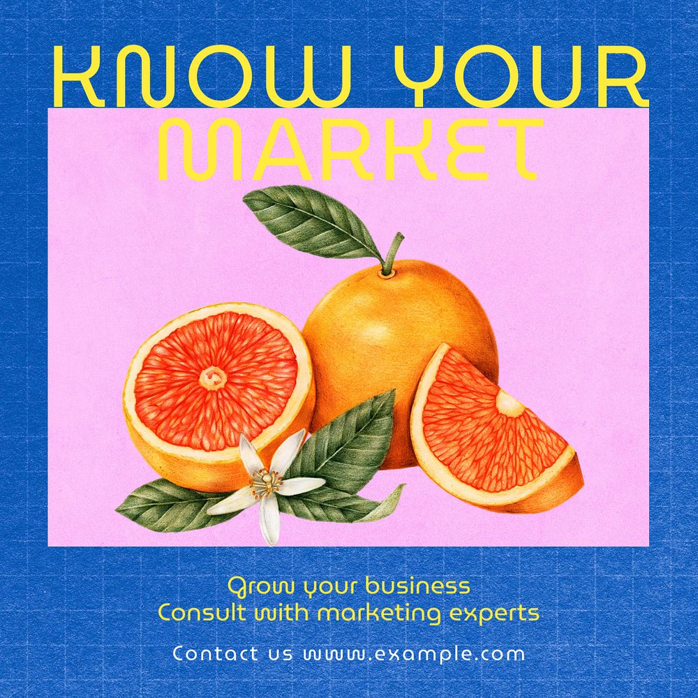 Know your market Instagram post template, editable social media ad