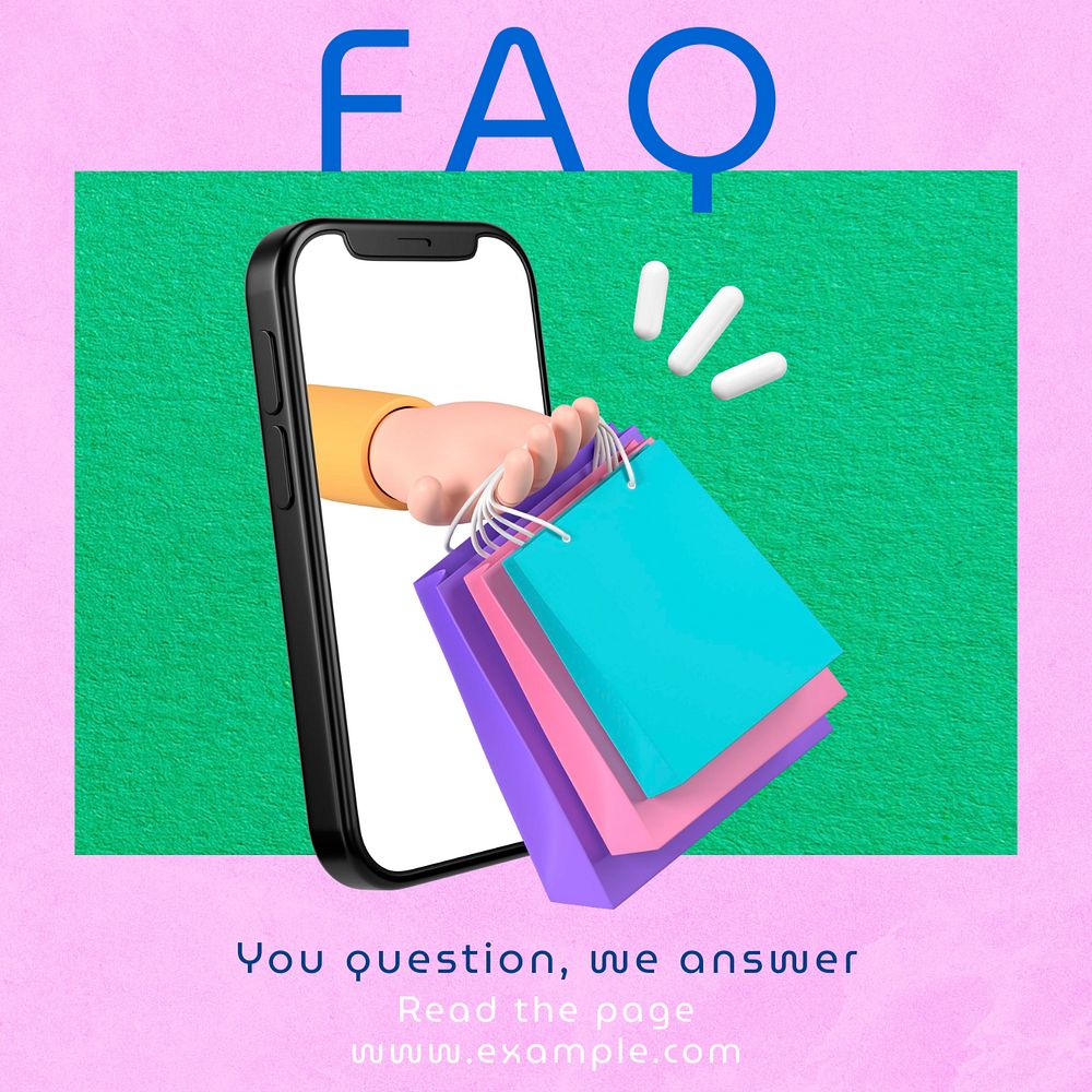 FAQ Instagram post template, editable social media ad