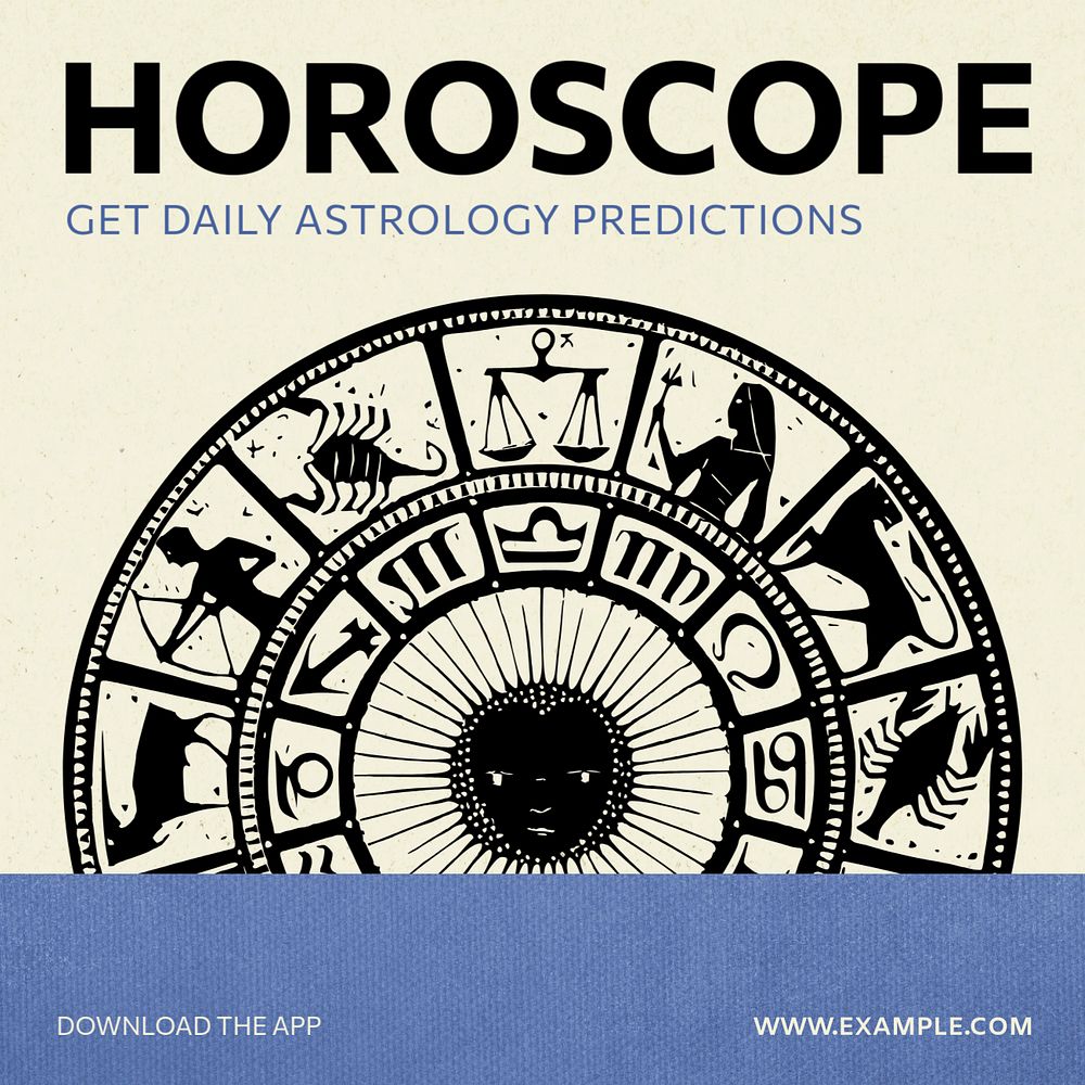 Horoscope Instagram post template, editable social media ad