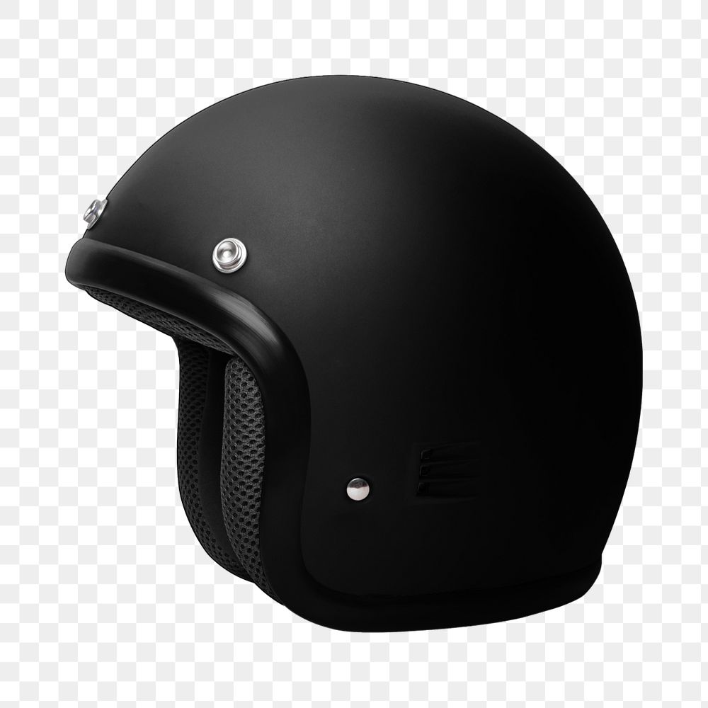 Half shell helmet mockup element, editable black design