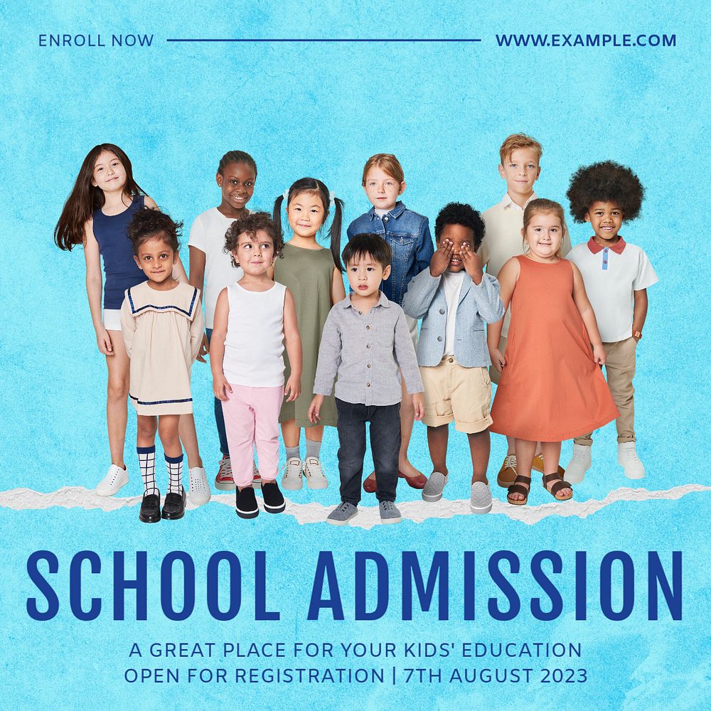 School admission Instagram post template, editable social media ad