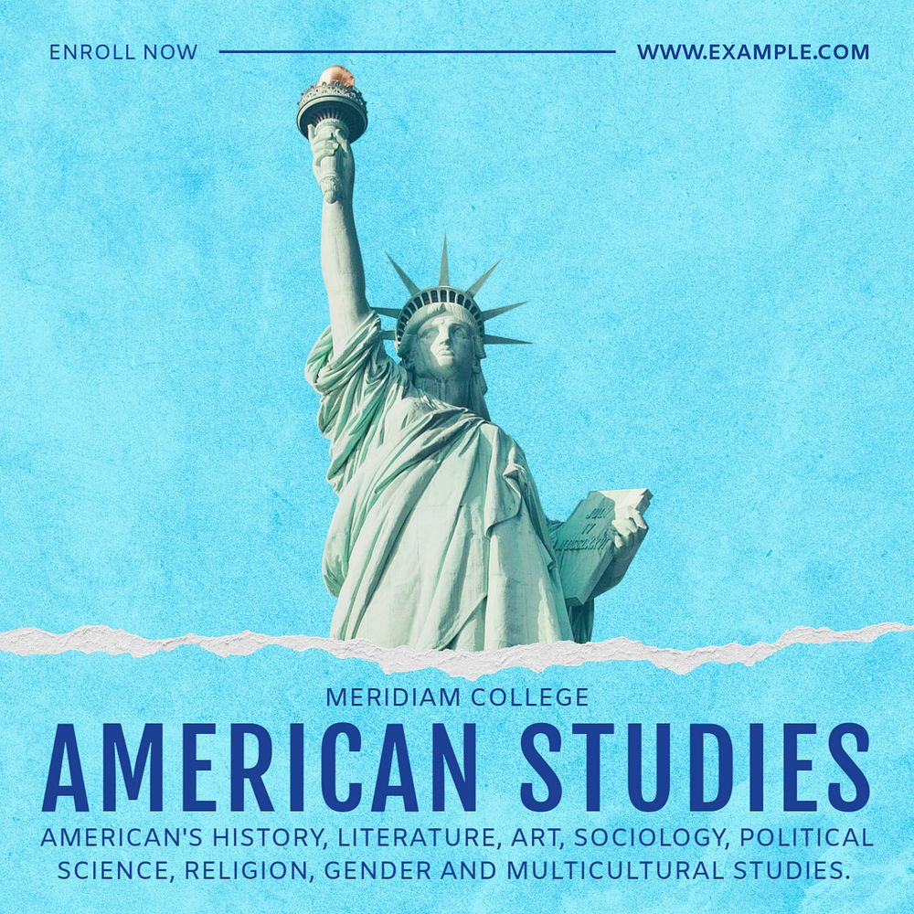 American Studies Instagram post template, editable social media ad