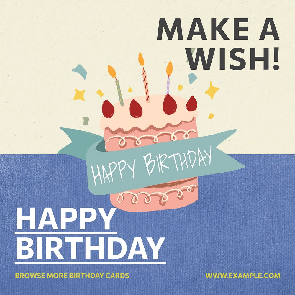 Make a wish Instagram post template, editable social media ad