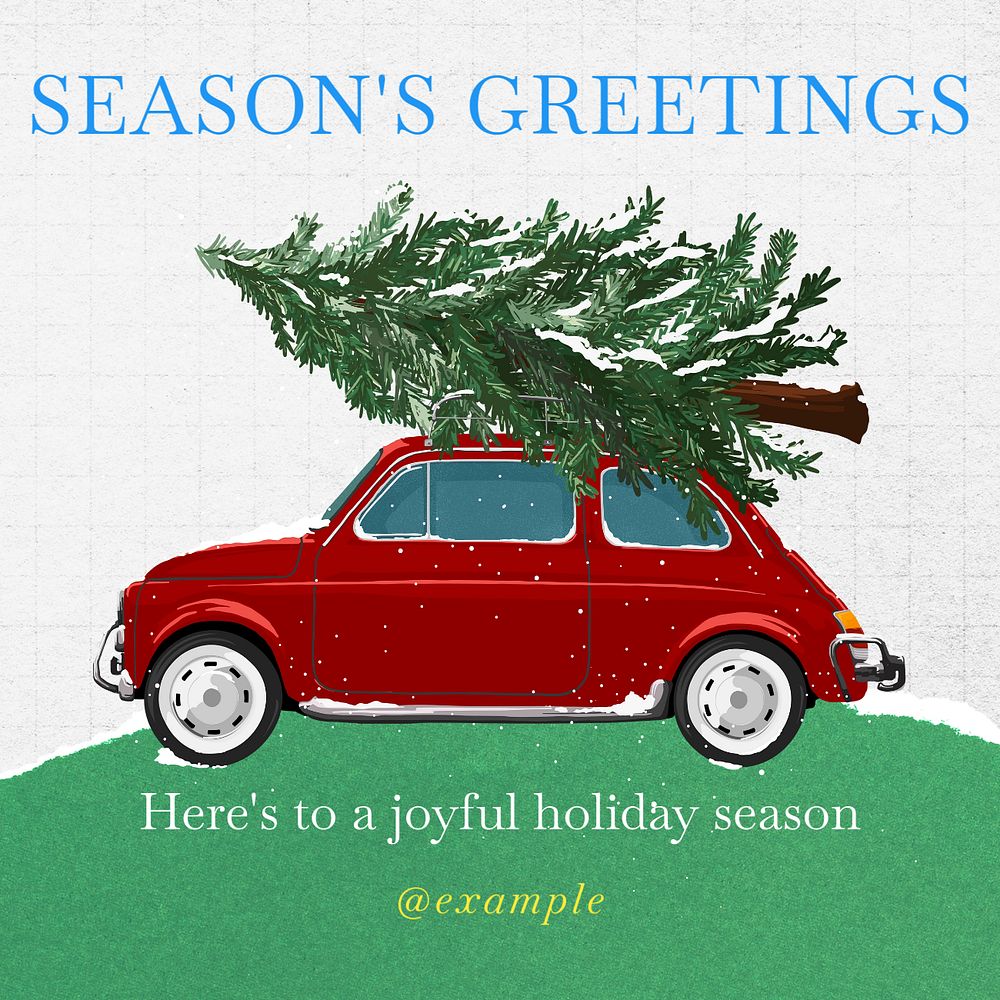 Season's greetings Instagram post template, editable social media ad