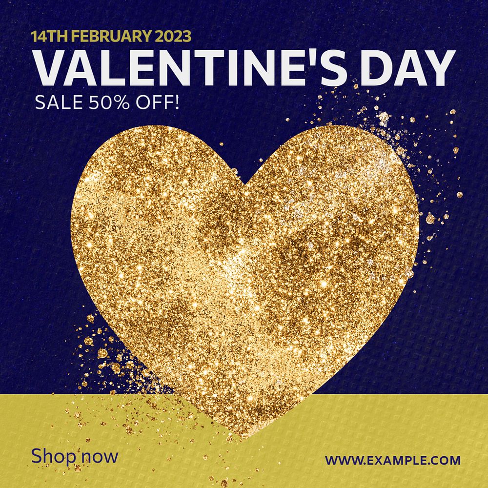 Valentine's day sale Instagram post template, editable social media ad