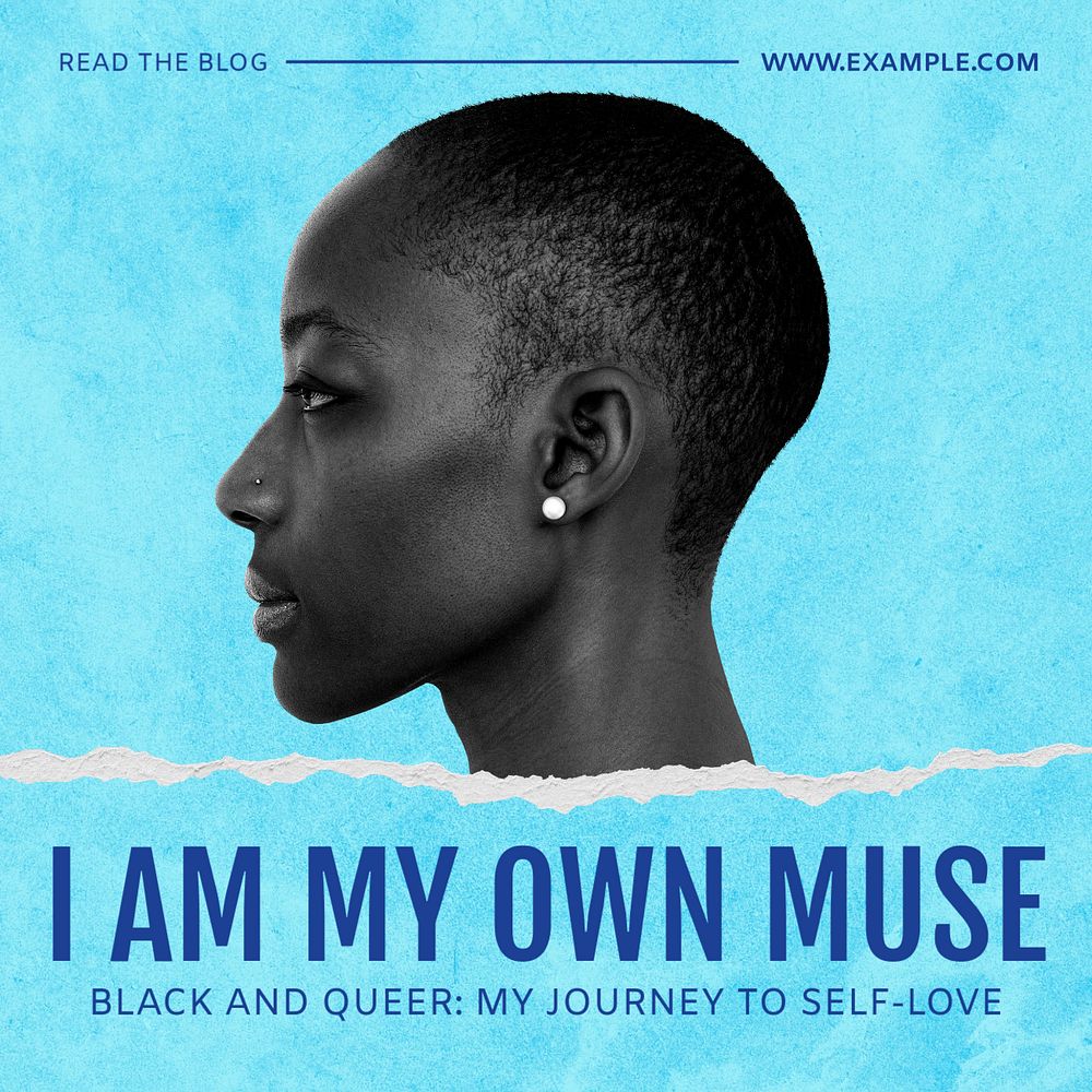 Black and queer Instagram post template, editable social media ad