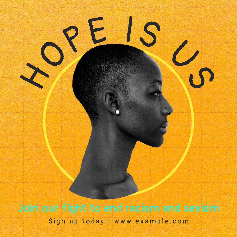 Hope is us Instagram post template, editable social media ad