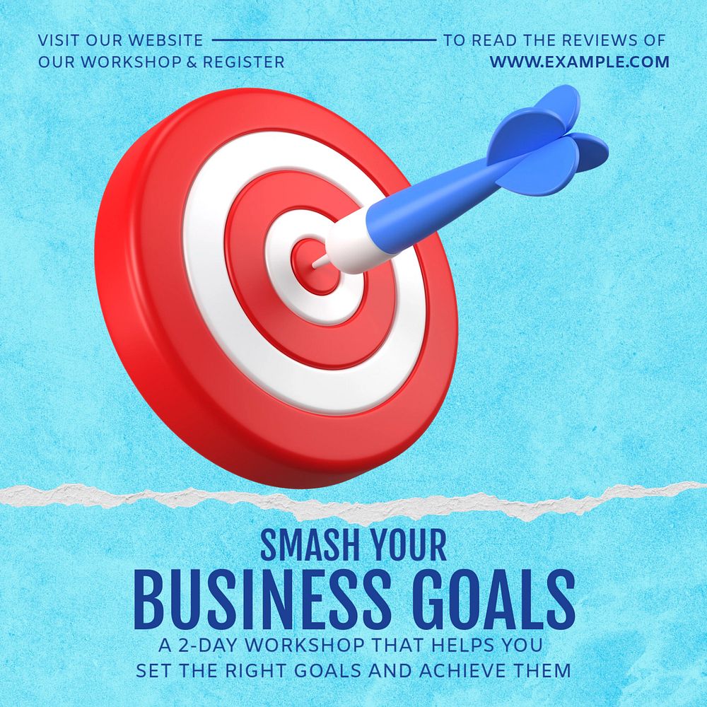 Business goal workshop Instagram post template, editable social media ad